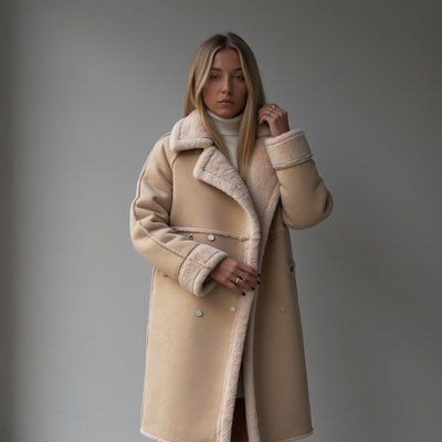 Heleyna | Wintermantel aus Wildleder