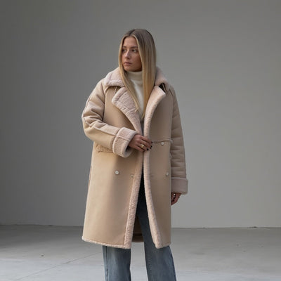 Heleyna | Wintermantel aus Wildleder