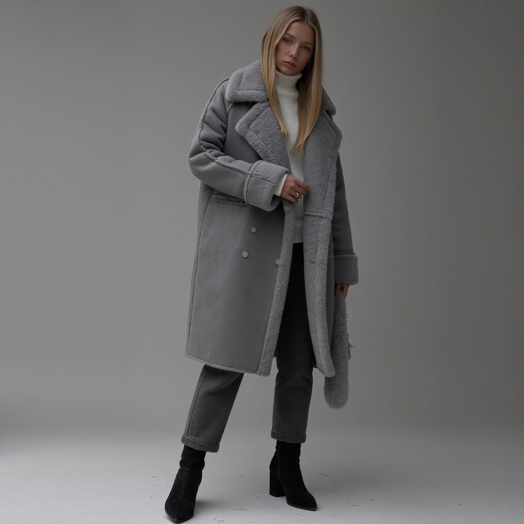 Heleyna | Wintermantel aus Wildleder