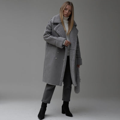 Heleyna | Wintermantel aus Wildleder