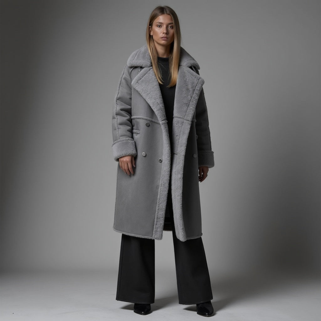 Heleyna | Wintermantel aus Wildleder