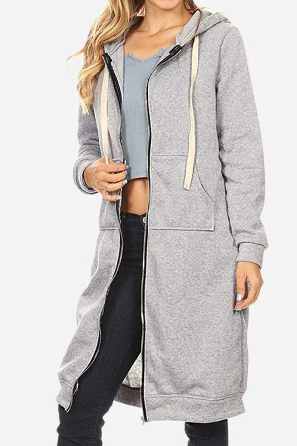 Vyralie | Übergroßes Sweatshirt mit langer Kapuze und Reißverschluss