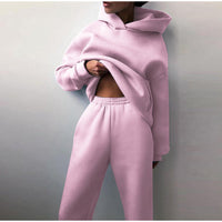 NAA-KD Sommer-Trainingsanzug | Leichter Damen-Kapuzenpulli mit luftiger Jogginghose – Rosa