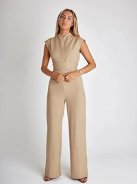 Damen Jumpsuit mit weiten Beinen – Khaki