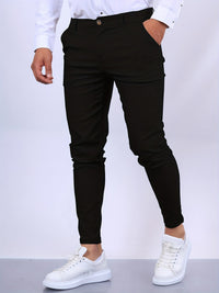 Penn | Herren Slim Fit Chinohose mit Stretch – Rein Schwarz