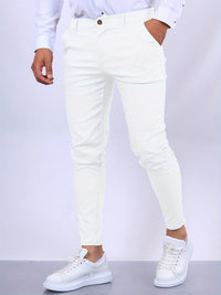 Penn | Herren Slim Fit Chinohose mit Stretch – Weiß