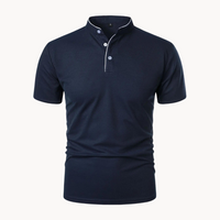 Percival | Herren Poloshirt mit Stehkragen Kurzarm – Marine