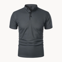 Percival | Herren Poloshirt mit Stehkragen Kurzarm – Dunkelgrau