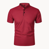 Percival | Herren Poloshirt mit Stehkragen Kurzarm – Rot
