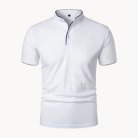 Percival | Herren Poloshirt mit Stehkragen Kurzarm – Weiß