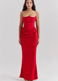Vanessa - Elegantes und Schickes Maxikleid – Rot