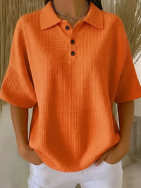 Bregje | Damen Poloshirt Kurzarm Relaxed Fit – Orange