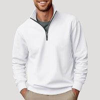 Philipp | Herren Klassischer Viertelzip Pullover – Weiß