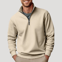 Philipp | Herren Klassischer Viertelzip Pullover – Beige