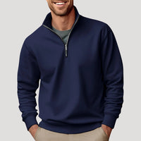 Philipp | Herren Klassischer Viertelzip Pullover – Marine