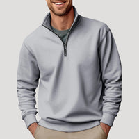 Philipp | Herren Klassischer Viertelzip Pullover – Grau