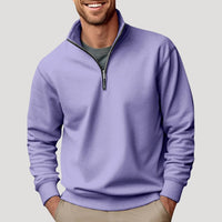 Philipp | Herren Klassischer Viertelzip Pullover – Lila