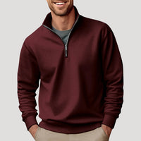 Philipp | Herren Klassischer Viertelzip Pullover – Braun