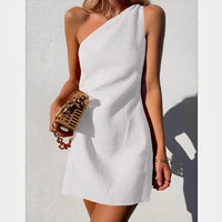 Elliana - Elegantes und stilvolles One-Shoulder-Kleid für Frauen – Weiß