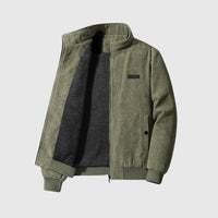 Jonas | Stilvolle Sherpa Cordjacke für Herren – Army Grün