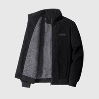 Jonas | Stilvolle Sherpa Cordjacke für Herren – Schwarz