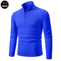 EDDY - Stilvoller Zip-Up Pullover für Herren – Blau