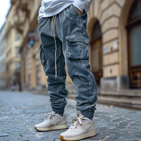 Elias - Jogginghose Aus Kord Mit Kordelzug Der Taille – Blau
