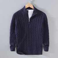 Herren-Pullover mit Rundhalsausschnitt - ACKLEY – Dunkelblau