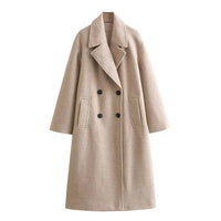 Warmer Wintermantel mit elegantem Design – Helles Khaki