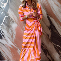 Miral – Elegantes Wickelkleid mit Muster – Rose