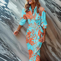 Miral – Elegantes Wickelkleid mit Muster – Türkis
