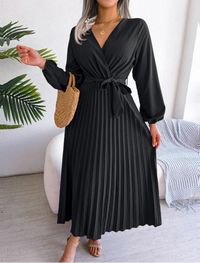 Naomi | Plissee Kleid Festlich – Schwarz