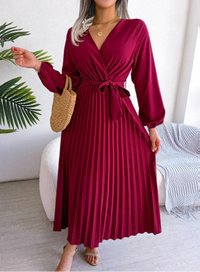 Naomi | Plissee Kleid Festlich – Rot