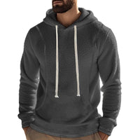 Men's Casual Outdoor Polar Fleece Long Sleeve Pullover Hoodie – Grau