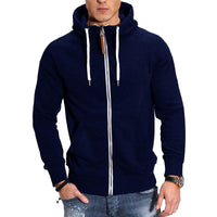 Herrensportjacke mit Kapuze – Marine