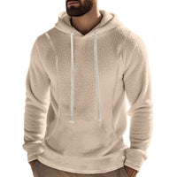 Men's Casual Outdoor Polar Fleece Long Sleeve Pullover Hoodie – Apricot