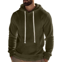 Men's Casual Outdoor Polar Fleece Long Sleeve Pullover Hoodie – Oliv