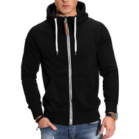 Herrensportjacke mit Kapuze – Schwarz