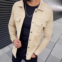 Geknöpfte Jacke mit Fronttaschen – Beige