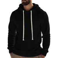 Men's Casual Outdoor Polar Fleece Long Sleeve Pullover Hoodie – Schwarz