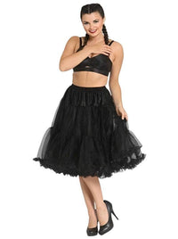 Heidi-Mode | Damen Gestufter Petticoat Midi Rock Classic – Schwarz