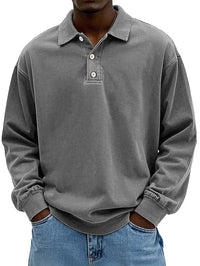 Lennart™ | Lässiges langärmeliges Herren-Polo – Grau