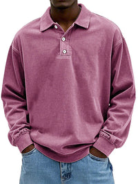 Lennart™ | Lässiges langärmeliges Herren-Polo – Rosa