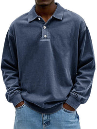 Lennart™ | Lässiges langärmeliges Herren-Polo – Marine