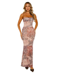 Marriane - Spaghetti-Träger-Maxikleid – Rosa