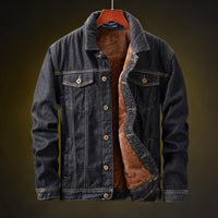 Irefalla | Herren Cowboy Jeansjacke mit Fleecefutter – Schwarz