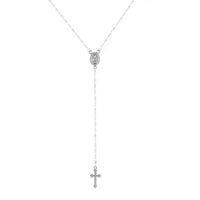 Heidi-Mode | Elegante Rosenkranz Kette für Damen – Silber