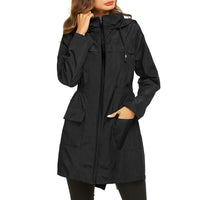 Damen Leichte Regenjacke | Mit Kapuze – Schwarz