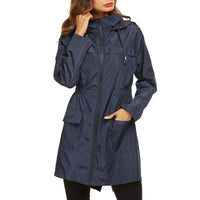 Damen Leichte Regenjacke | Mit Kapuze – Marine