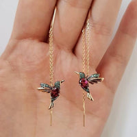 Kolibri Emaille- und Zirkonia-Ohrringe – Granat